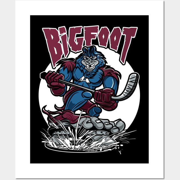 Bigfoot Hockey Player Mascot Wall Art by eShirtLabs